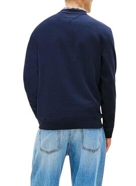 Sweatshirt Tommy Jeans Linear Chest marine pour homme