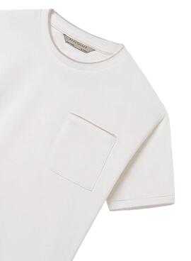 T-shirt blanche Mayoral avec poche pour garçon
