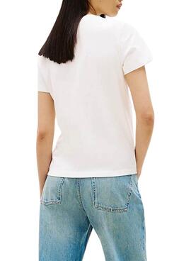 T-shirt Tommy Jeans Essential logo blanc pour femme