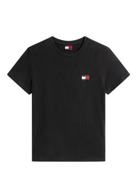 T-shirt Tommy Jeans Wavy Flag noir pour femme