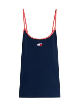 Haut Tommy Jeans Slim Badge marine pour femme