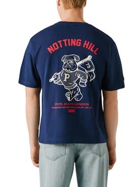 T-shirt Pepe Jeans Gideon bleu marine pour homme