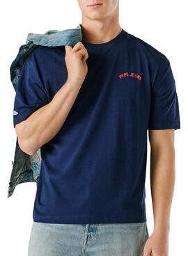 T-shirt Pepe Jeans Gideon bleu marine pour homme