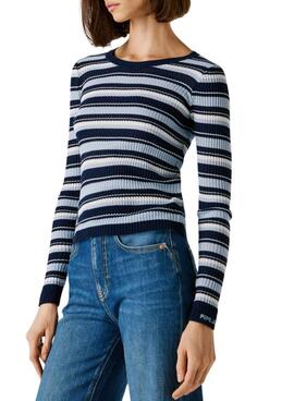 Maillot Pepe Jeans Kimmi à rayures bleues pour femme