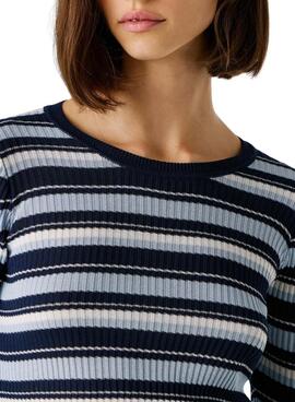 Maillot Pepe Jeans Kimmi à rayures bleues pour femme