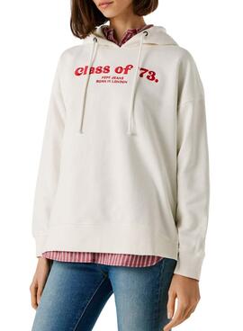 Sweatshirt Pepe Jeans Narel blanc pour femme