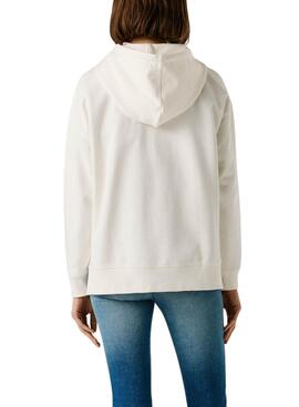 Sweatshirt Pepe Jeans Narel blanc pour femme