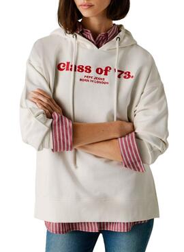 Sweatshirt Pepe Jeans Narel blanc pour femme