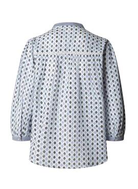 Chemise Pepe Jeans Bloom bleue à motif floral pour femme.