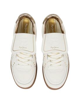 Sneakers Pepe Jeans Ball Studs en cuir blanc avec clous pour femmes