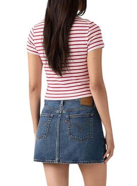 T-shirt Levis Perfect Tee rayures rouge et blanc pour femme