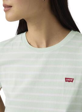 T-shirt Levis Perfect Tee à rayures vertes pour femme