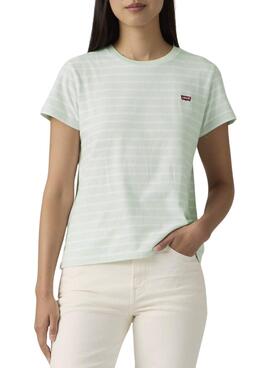 T-shirt Levis Perfect Tee à rayures vertes pour femme