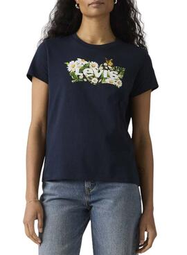 T-shirt Levis The Perfect Tee bleu marine pour femme.