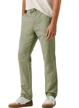 Pantalon chino Pepe Jeans Pull On Comfort vert pour homme.