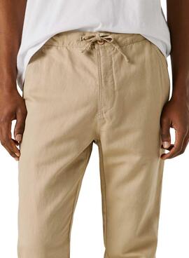 Pantalon chino Pepe Jeans Pull On Comfort beige pour homme