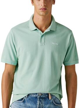 Polo Pepe Jeans Oscar turquoise bleu pour hommes