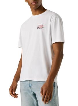 Maillot Pepe Jeans Small Flag blanc pour homme