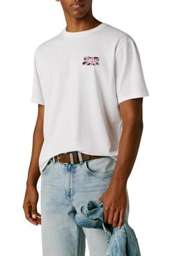 Maillot Pepe Jeans Small Flag blanc pour homme