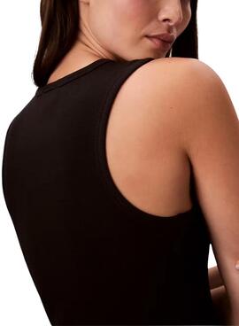 Robe Calvin Klein Jeans Baby rib noir pour femme