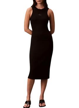 Robe Calvin Klein Jeans Baby rib noir pour femme