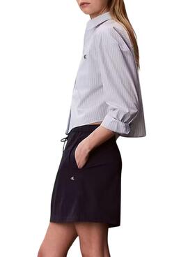 Chemise Calvin Klein Jeans à rayures bleues Yarndye pour femme