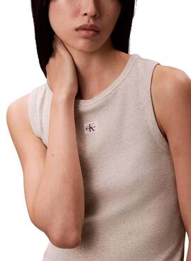 T-shirt Calvin Klein Jeans Baby gris pour femme