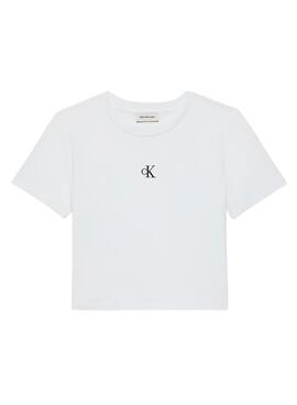 T-shirt Calvin Klein Jeans blanc coupé pour femme