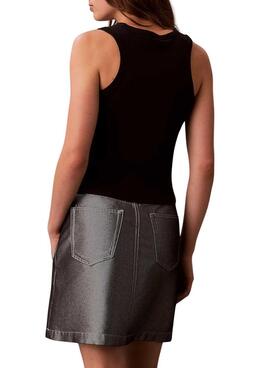 T-shirt Calvin Klein Jeans Woven Label noir pour femme