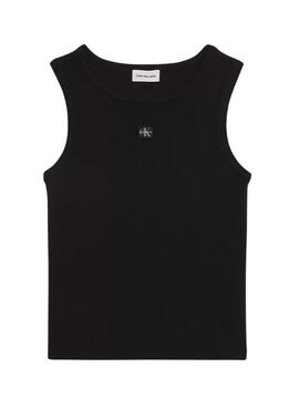 T-shirt Calvin Klein Jeans Woven Label noir pour femme