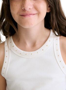 Débardeur Mayoral blanc à bretelles pour fille