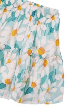 Jupe blanche Mayoral imprimée de grandes fleurs pour fille