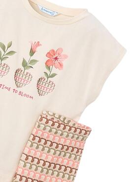 Ensemble de fleurs orange imprimées pour fille