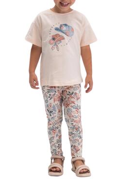 Ensemble de maire rose avec dessin de bonnets pour fille.