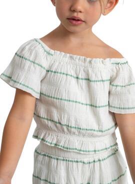 Ensemble Mayoral à rayures menthe pour fille