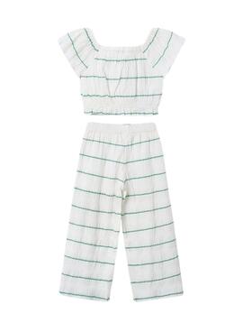 Ensemble Mayoral à rayures menthe pour fille