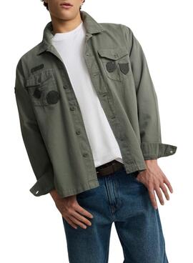 Chemise Superdry Patchs vert pour homme
