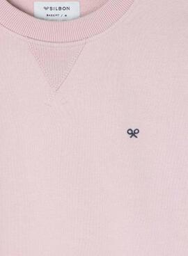 Sweat à capuche Silbon Minilogo rose pour homme