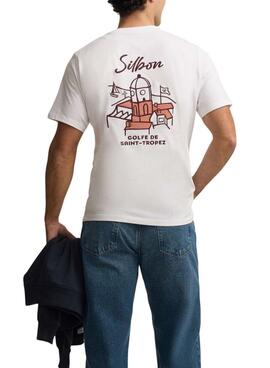 T-shirt Silbon Saint Tropez blanc pour homme
