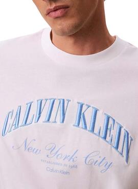 T-shirt Calvin Klein Jeans March blanc pour homme
