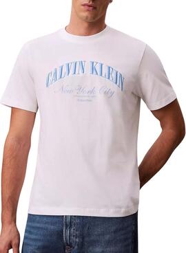 T-shirt Calvin Klein Jeans March blanc pour homme