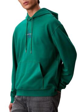 Sweat à capuche Calvin Klein Jeans Monologue vert pour homme