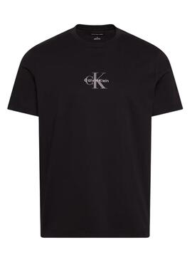 T-shirt Calvin Klein Jeans Monologue Micro noire pour homme
