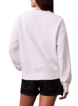 Sweatshirt Calvin Klein Jeans Graphic Logo blanc pour femme