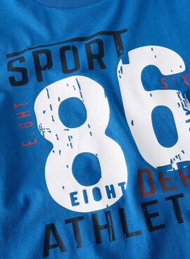T-shirt Name It sport 86 bleu pour garçon.