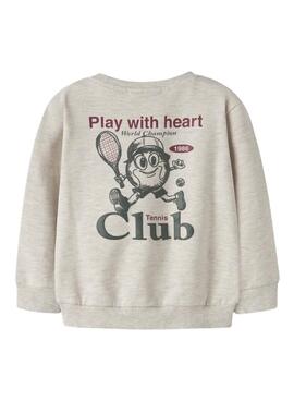 Sweat à capuche Name It beige pour garçon