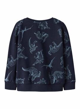 Sweat à capuche Name It dinosaures bleu marine pour garçon