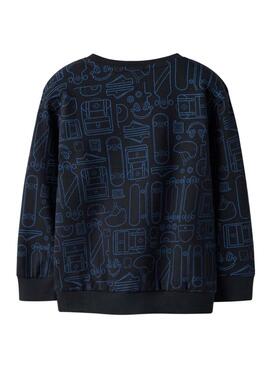 Sweat à capuche Name It skate bleu marine pour enfant
