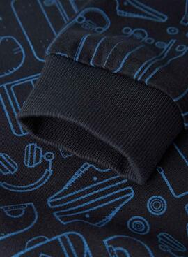 Sweat à capuche Name It skate bleu marine pour enfant