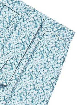 Pantalon Mayoral bleu imprimé pour fille.